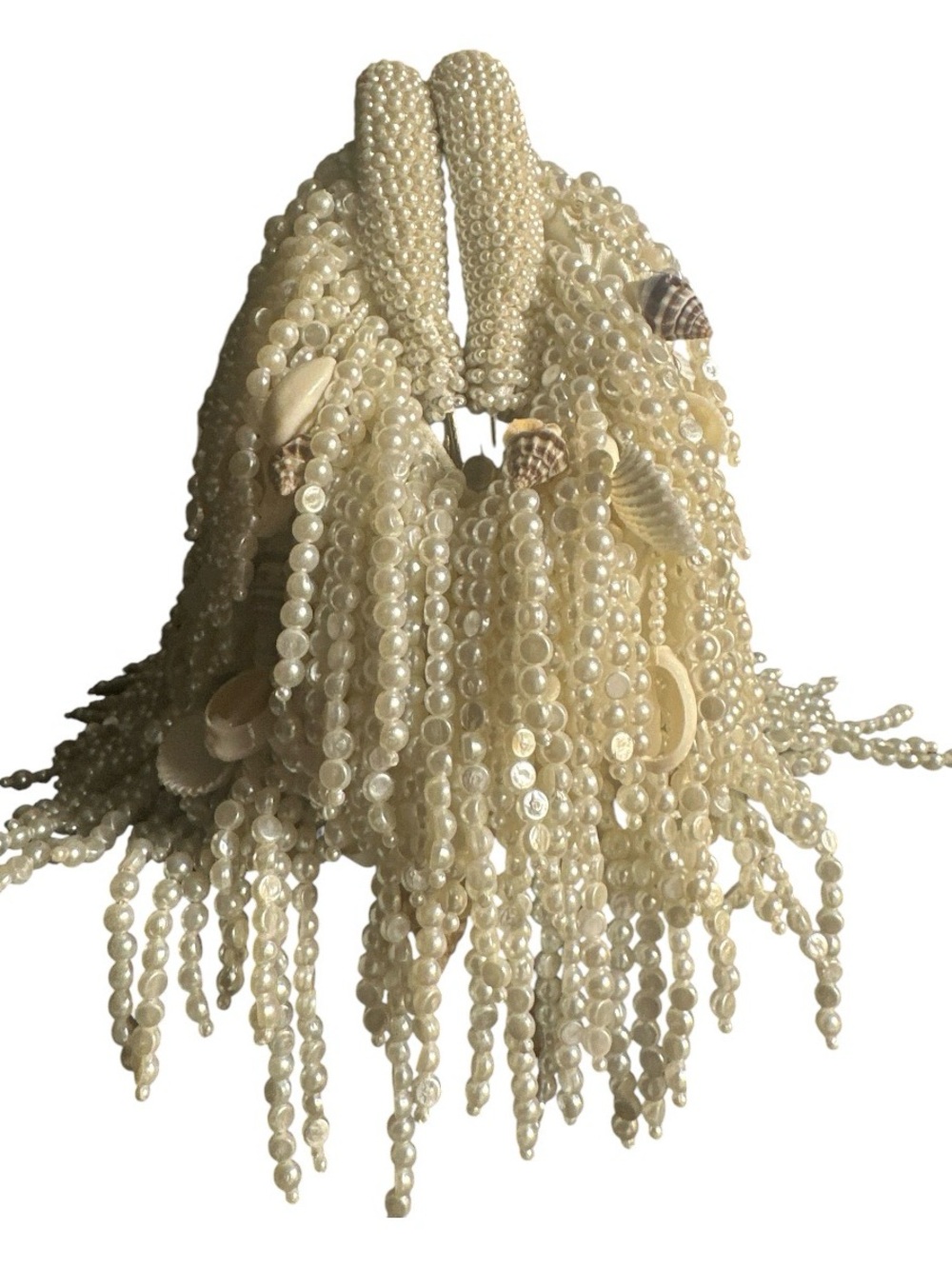 Celandine Anthropologie Beaded Pearl Fringe Clutch NWT - Picture 4 of 5